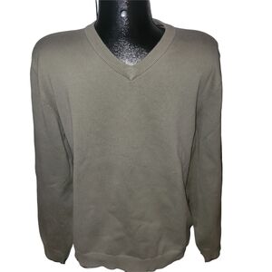 Eddie Bauer Men's Olive Green V-Neck Sweater M
